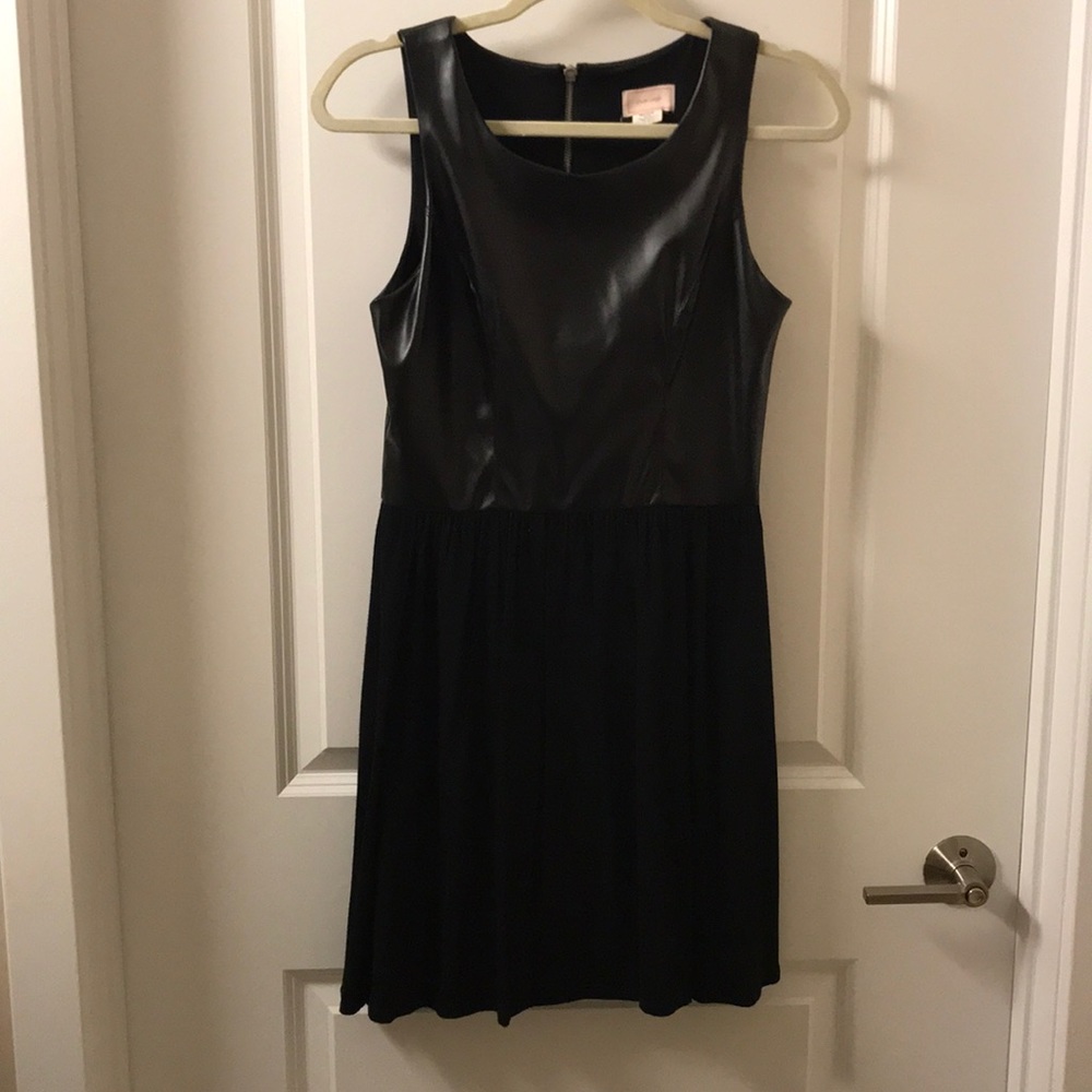 Black faux leather dress
